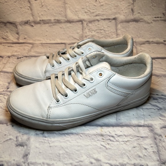 Vans Seldan Leather Shoes Women's 9 White Color - Picture 1 of 8